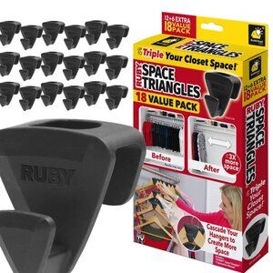 NIB Ruby - Space Triangles - 18 Value Pack - Closet Hangers - Space Savers